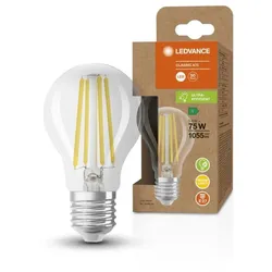 Ledvance E27 Besonders effiziente LED Lampe Classic klar 5W wie 75W 3000K warmweißes Licht