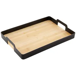 Serviertablett Betty eckig Schwarz/Natur