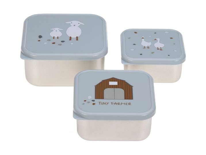 Lunchbox LÄSSIG Snackboxen Set , blau, Metall, Lebensmittelaufbewahrungsbehälter, Lunchbox