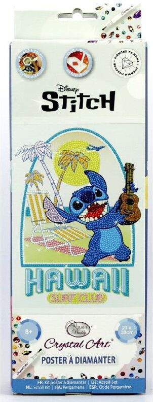 CRYSTAL ART Mini poster Stitch Hawaï à diamanter