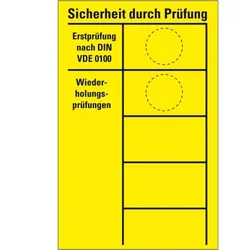 Prüfnachweis Typ A, Erstprüfung nach VDE 0100, Folie, ablösbar, 90x140mm