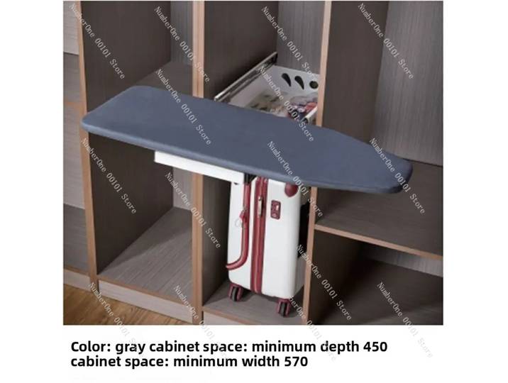 Planche à repasser escamotable pour armoire, planche à repasser dissimulée pour vestiaire, plaque de support télescopique amortie pour fer à repasser, quincaillerie