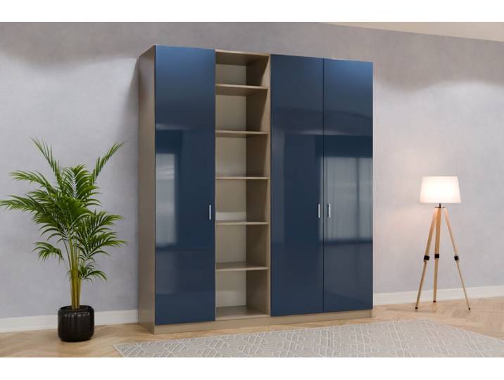 Schrank nach Maß - RAL 5003 Saphirblau - 250x218x62cm - Individuell konfigurieren
