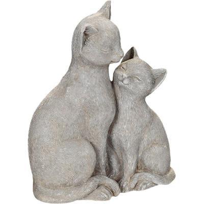 Dekofigur OTTO HOME "Katze mit Kätzchen", grau, Metall, Dekofiguren, Höhe 21 cm