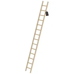 PROREGAL Sprossen-Anlegeleiter Holz ohne Traverse 14 Sprossen