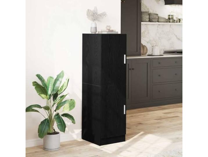 KTHLBRH Küchenschrank Schwarz 38 x 41,5 x 131,5 cm Spanplatte Türen und Einlegeböden, Montage links oder rechts, Tragkraft 60 kg, für Restaurants und Häuser