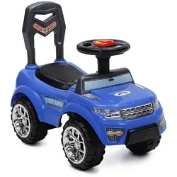 Moni Rutschauto Tiger Range mit Musik- und Lichtfunktion, Staufach im Sitz blau