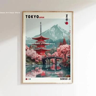 Uplift Picks Hokusai Wave Canvas Japanese Wall Art Mount Fuji Wall Decor For Modern Home 15 20x30 Cm unframed