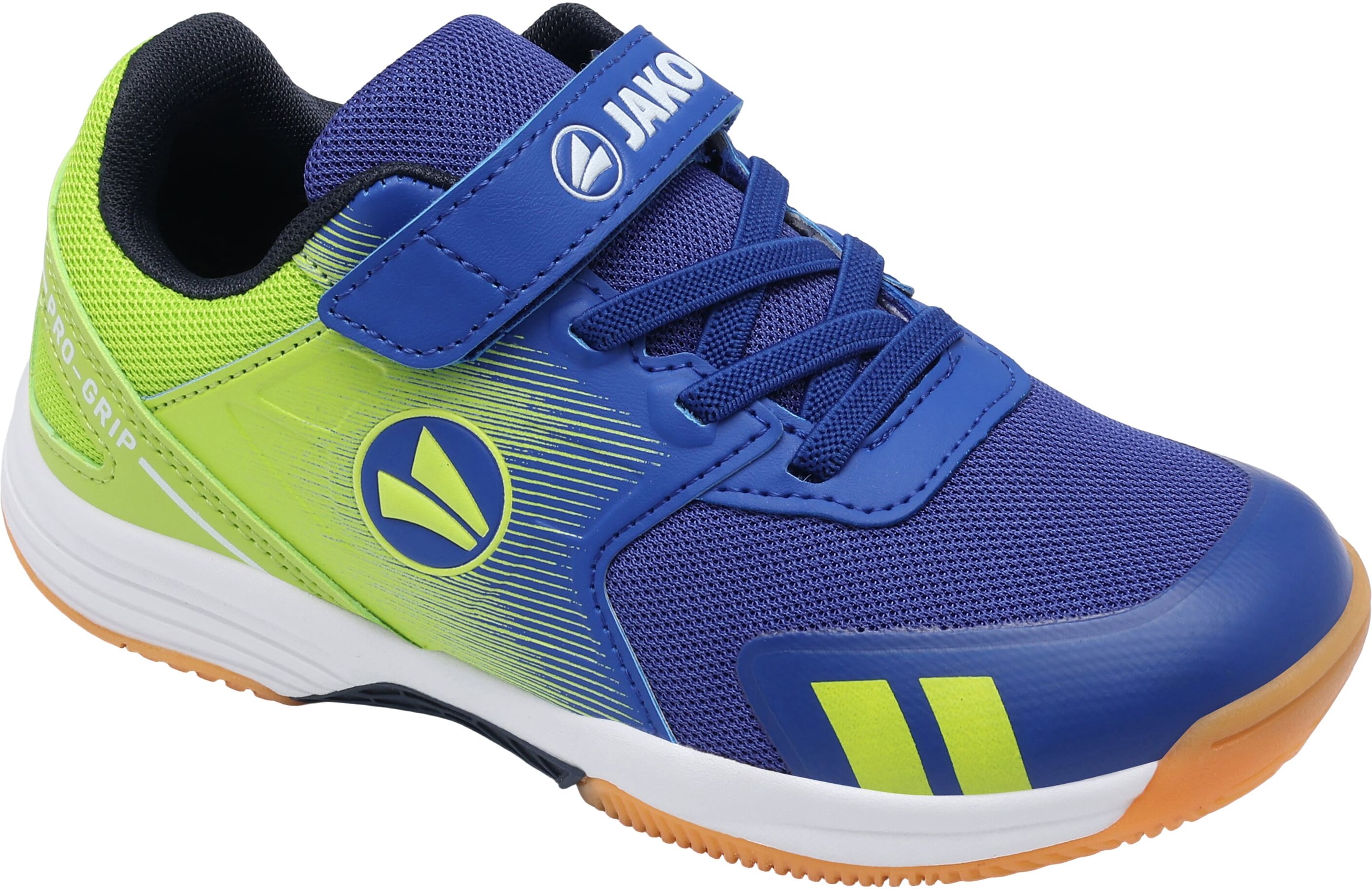 Indoorschuh JAKO "J-MS NICK EV", Mädchen, Gr. 32, Mesh, blau (sportroyal, lime), Synthetik, Textil, Schuhe Indoorschuh, Hallenschuh, Non-Marking sportroyal, lime 32, Mesh