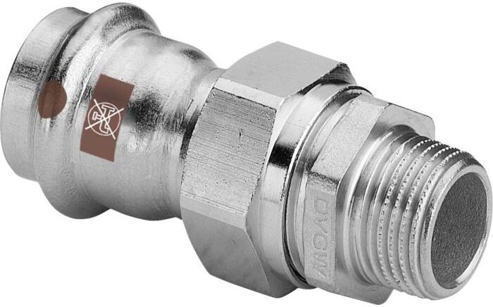 Viega Temponox Verschraubung 812102 28 mm x R 1, Stahl, nicht rostend, R-Gewinde, SC-Contur