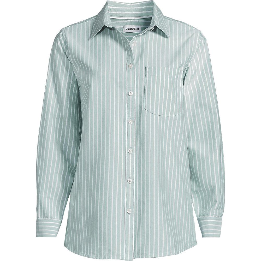 Langarm Oxford-Hemd für Damen in Plus-Größe, Damen, size: plus, Grün, Baumwolle, by Lands' End