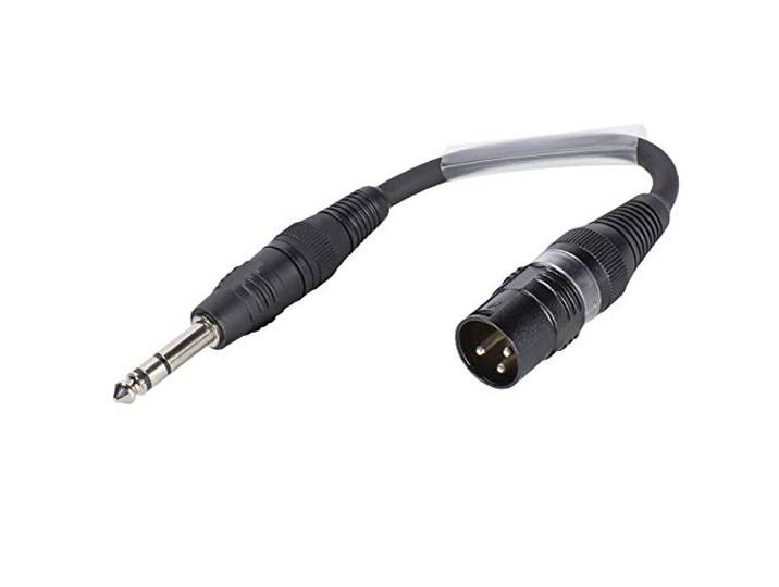 Zomer Cable Adapterkabel 6,3 mm jack 3-polige male naar XLR 3-polige male 15cm HICON stekker SGFDU0015-SW