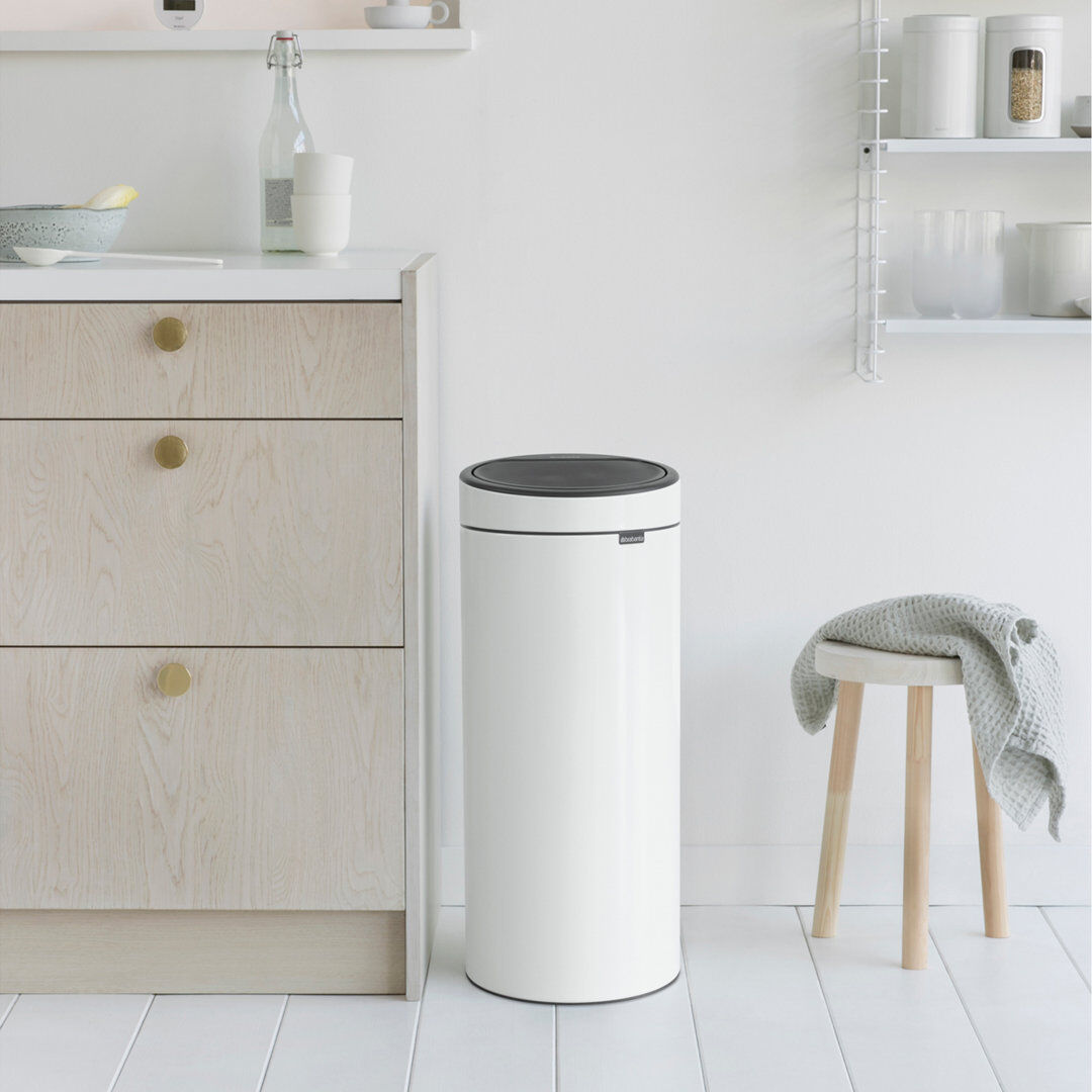 Brabantia 30 Litre Touch Bin White 30L