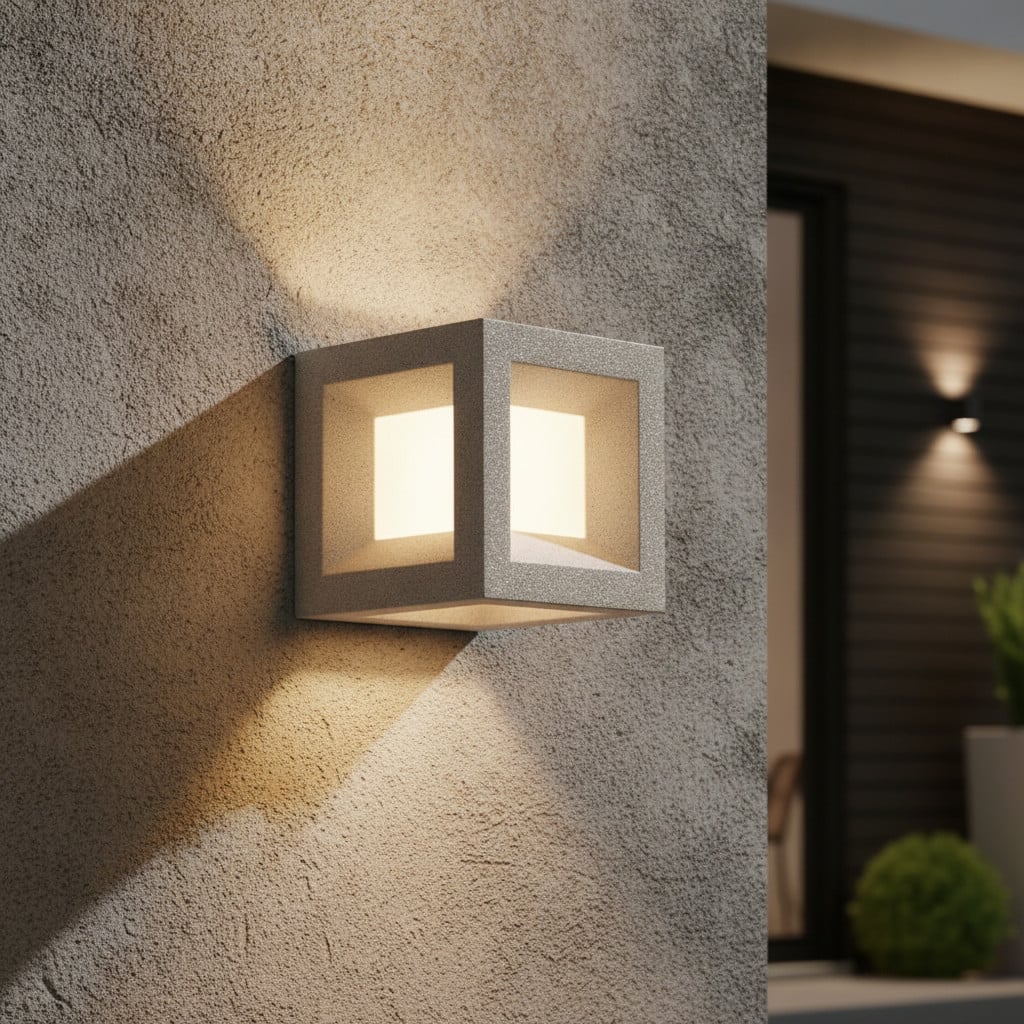 Vierkante wandlamp Castro wit Lyora voor in de tuin