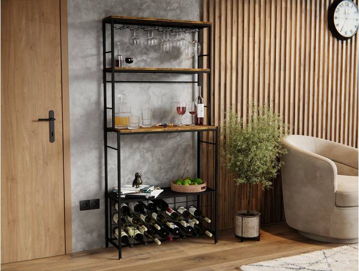 Lenmar Weinregal Weinregal aus Metall,Flaschenregal,Regale,Flaschenhalter LOFT 2-21