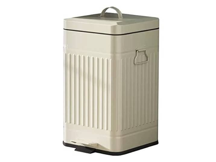 NFDVXCCA Mülleimer, Treteimer Deckel herausnehmbarer Einsatz Küche Schlafzimmer Wohnzimmer(/Beige-20l)