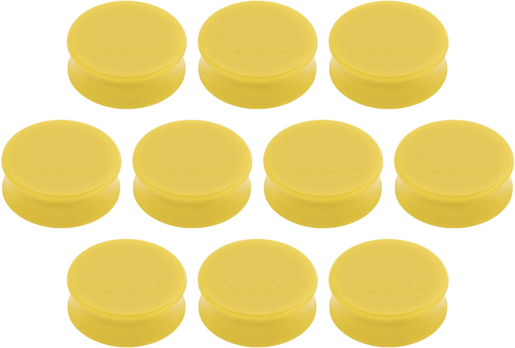 Magnetoplan Ergo-Magnete, large, Goldgelb, Pack a 10 Stück ; Soennecken (16650102)
