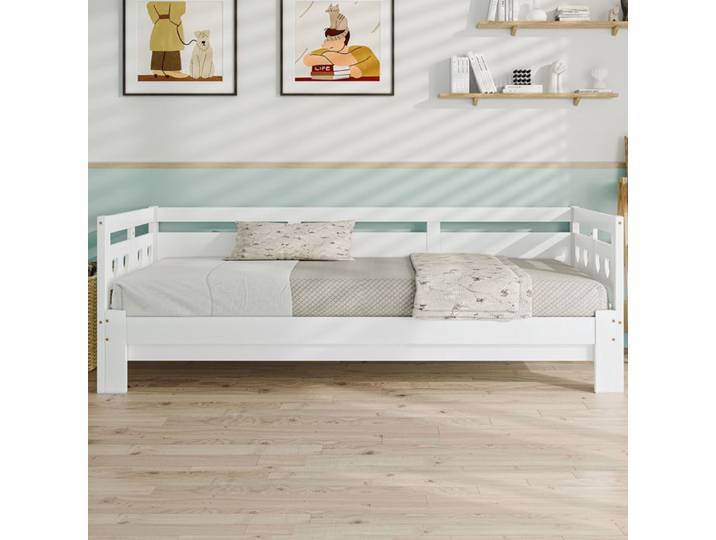 Feuille épaissie Structure de lit Eco - friendly matériel durable canapé - lit lit extensible 90 * 190cm bois de pin solide av