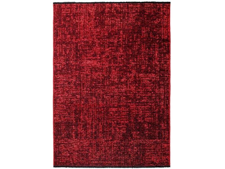 Tapis moderne tissage plat à franges - rouge 120x170cm