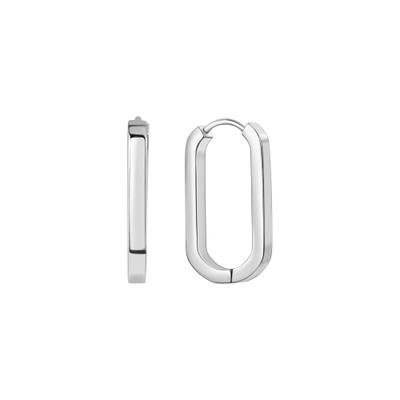 Paar Creolen VIVANCE "Edelstahl glanz", Damen, Gr. one-size, Edelstahl, silber (silbergrau), Ohrringe
