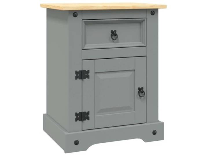 vidaXL Nachttisch im Mexiko-Stil Corona Kiefernholz Grau 53x39x67 cm