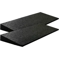 Bordsteinrampe Gummi 43mm 50x20x4,3cm Set= 2 Stück schwarz SZAGATO Schwellenrampe Auffahrhilfe Bordsteinkeile Auffahr Rampe Bordsteinkanten Gummikeil