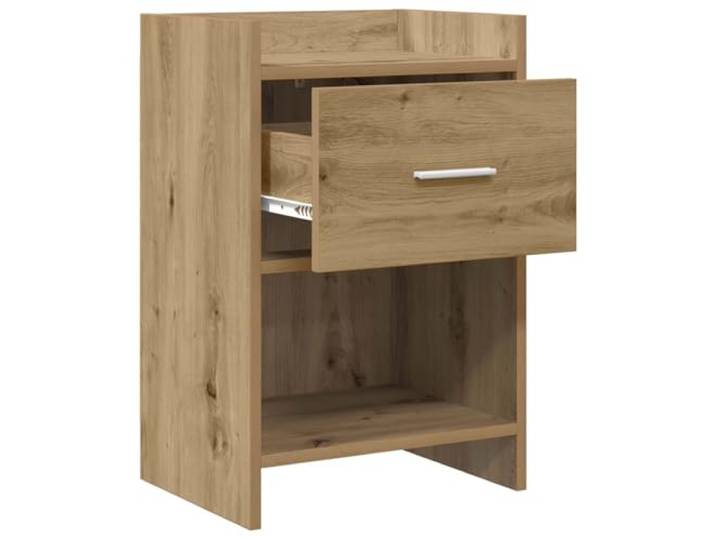 KTHLBRH Nachttische 2 Stück Eiche Handwerk 40 x 30 x 60 cm Technisches Holz, 1 Schublade, 1 Regal, Griffe aus Metall, einfache Montage