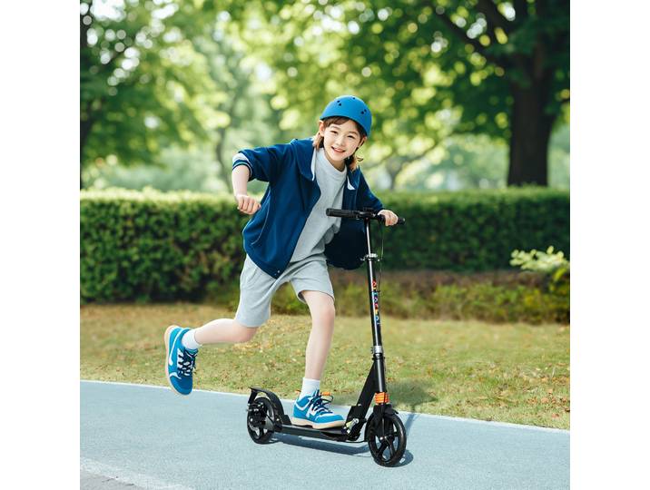AIYAPLAY Trottinette Enfants Pliable 2 Roues Noir