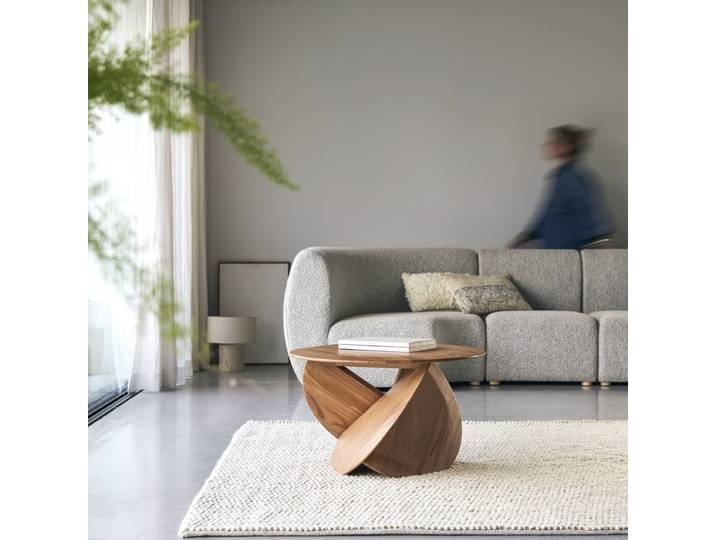 Couchtisch aus massivem Teakholz, kleines Modell - Natur - Teak