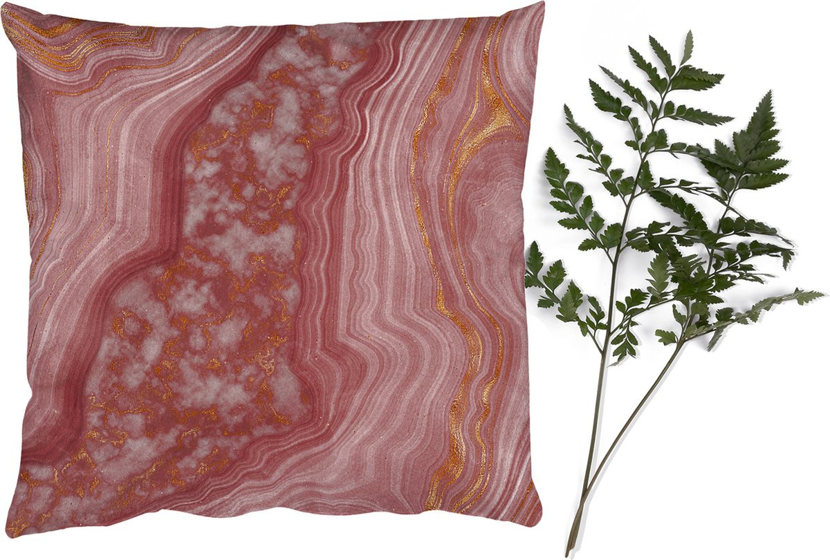 PillowMonkey Sierenkussen Agaat Abstract - Roségoud - 60 x 60 cm
