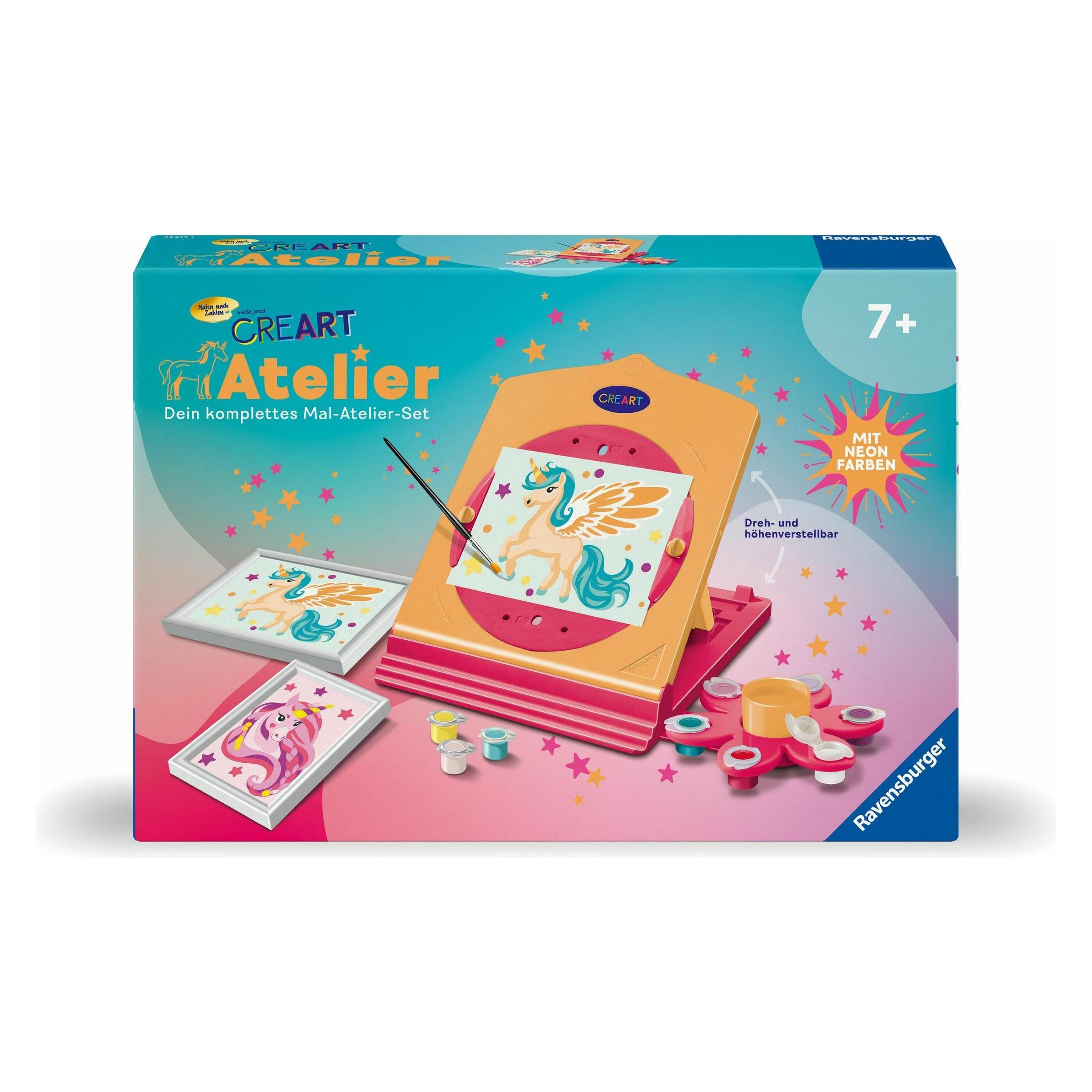 Ravensburger CreArt, Malen nach Zahlen - Neon Atelier Einhorn (25877)