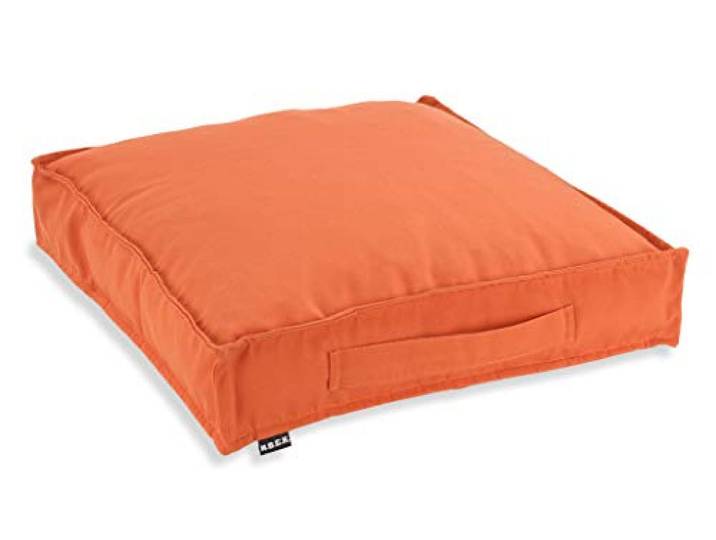 H.O.C.K. Outdoor Classic Uni Matratzenkissen – Wasserabweisendes Bodenkissen mit Tragegriff – Sitzkissen mit Fleckschutz & Lichtechtheit – Made in Germany (50x50x10cm, Orange)
