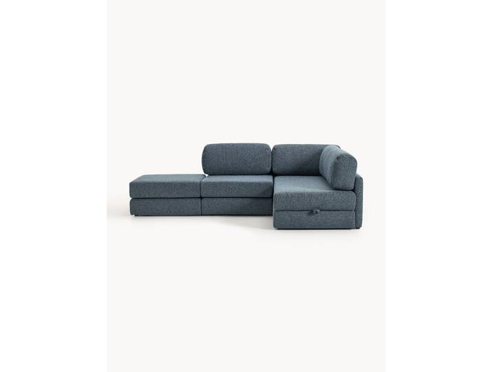 Bouclé-Eck-Schlafsofa Ladina (3-Sitzer) mit Stauraum