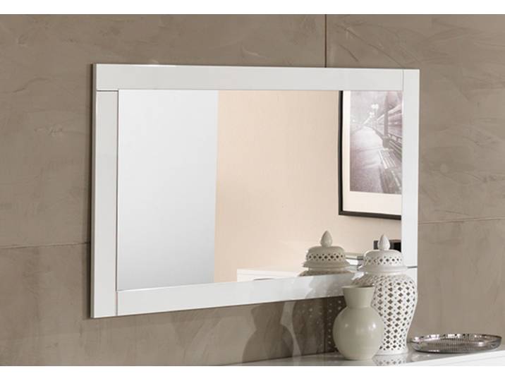 Miroir Modena laquée blanc/béton - Basika