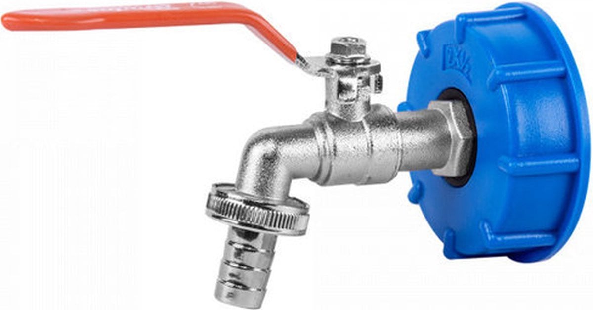 Bradas Set IBC adapter S60x6 met 3/4 inch kraan en accessoires voor aftappen