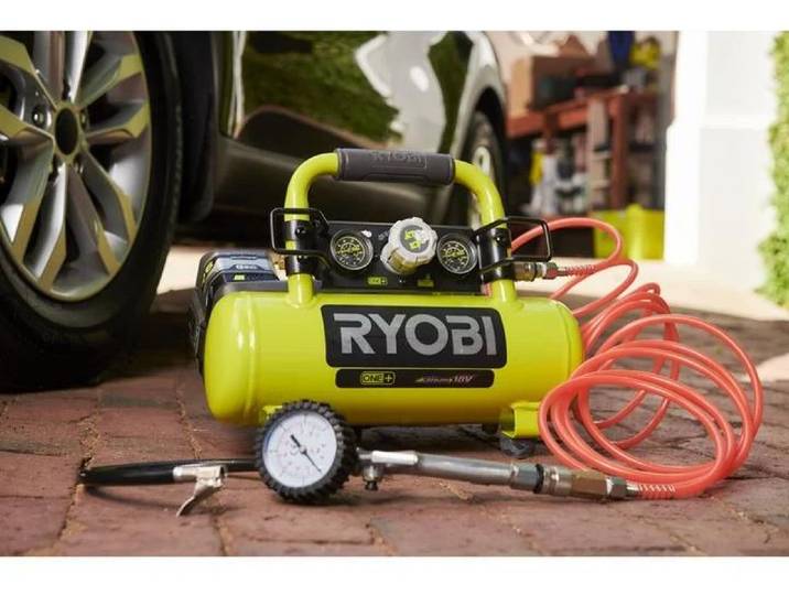 RYOBI - Compresseur de réservoir ONE+ 18V - 3\,8 L / 0\,6 CV - 8 bars - R18AC-0
