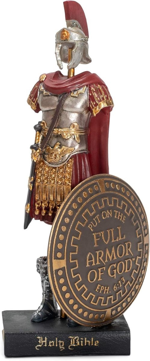 Romeinse Krijger Soldaat Figuur - Rood - Interieur Decoratie - 23 x 11 cm