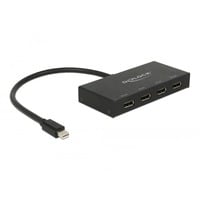 DisplayPort Splitter 1x mini DisplayPort 1.2 > 4x DisplayPort 4K schwarz, 30cm