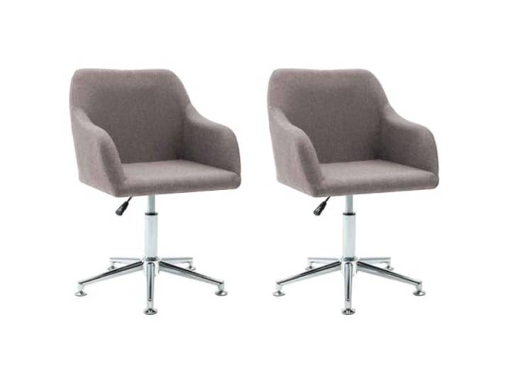 KLGBNCVE Esszimmerstühle Drehbar 2 STK. Taupe Stoff 360 Grad drehbar, Gasdruckfeder höhenverstellbar, Holzgestell, Stahlbeine, Schaumstoffpolsterung, weicher Stoffbezug