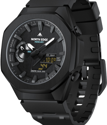Uplifted Trends Mens Military Digital Watch Waterproof Stopwatch Sports Watch With World Time Function black