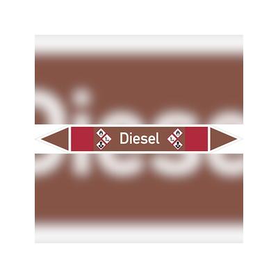 Rohrleitungskennzeichen Diesel - 100x15 mm Folie selbstklebend