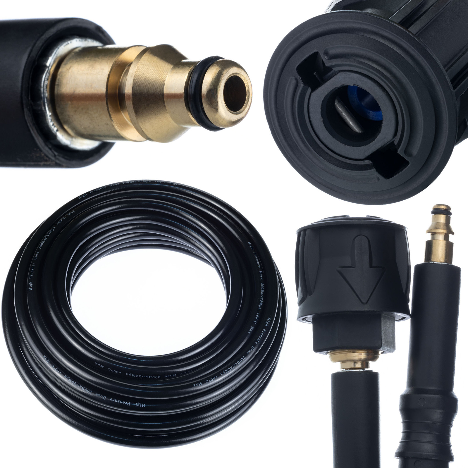 ROSFIX Hogedrukslang Vervanging met Quick Connect – 10 m, 200 bar, 60°C, Compatibel met Stihl, Nilfisk en Gerni