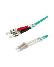 ROLINE LWL Patch-Kabel LC Multi-Mode M bis ST multi-mode M 5 m Glasfaser 50/125 Mikrometer OM3 Türkis (21.15.8725)
