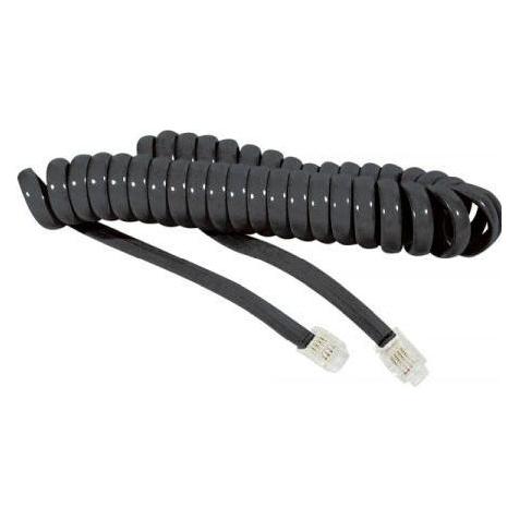 Exertis Connect Hörerspiralkabel kurz, schwarz, Länge ausgezogen ca. 2,0 m (936650)