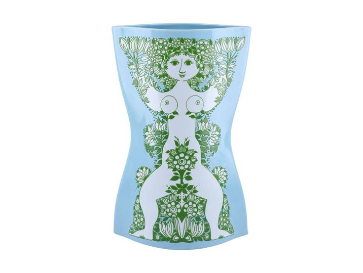Bjørn Wiinblad Vase Nina Bleu clair-vert, 28,5 cm