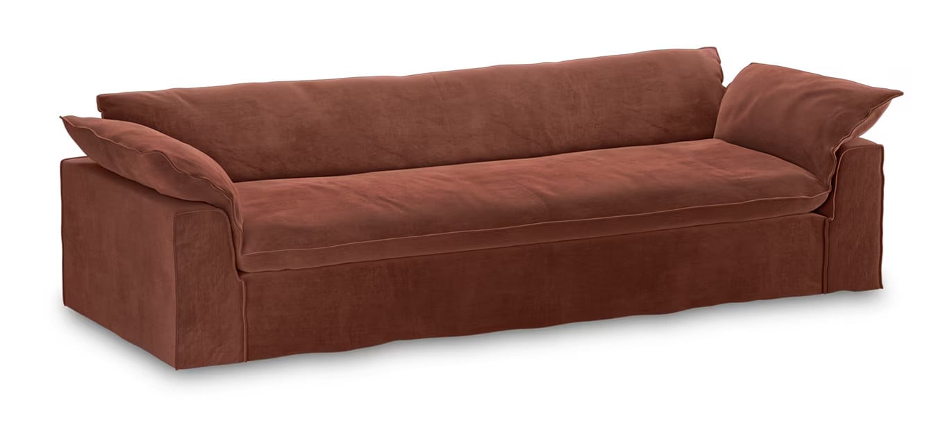 HKliving Velvet Bankhoes Nomad voor Bank 305cm, Magnolia