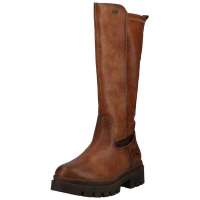 Stiefel MUSTANG SHOES "Mustang Shoes Stiefel Lederimitat", Damen, Gr. 39, Lederimitat, braun (cognac), Schuhe Stiefel
