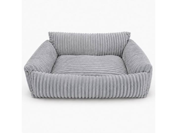 Canapé pour chien et chat 70x55 cm velours côtelé doux gris