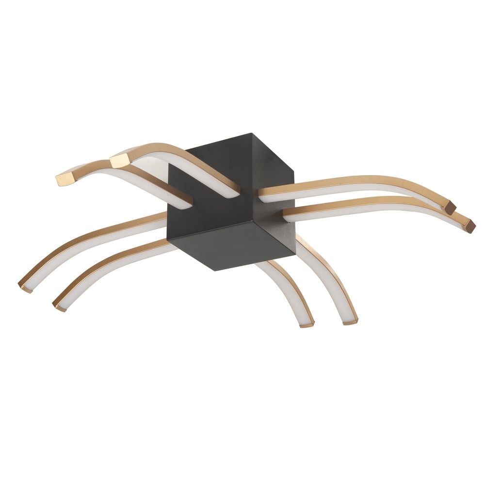 Highlight Design plafondlamp Spider zwart en goud/messing