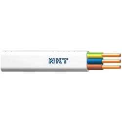 Kabelleitung, Flachkabel 450/750V Klasse 1 YDYP 3X1.5 ŻO NKT weiss (100 m)